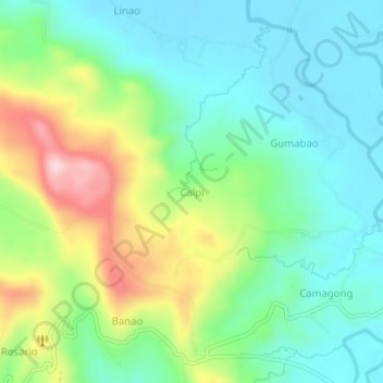Carte topographique Calpi, altitude, relief