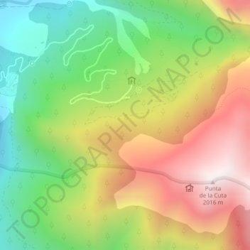 Carte topographique Gabardito, altitude, relief
