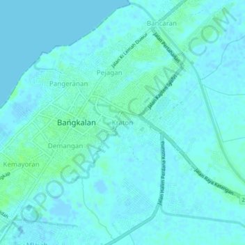 Carte topographique Kraton, altitude, relief