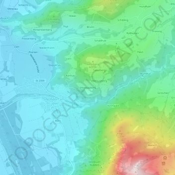 Carte topographique Untersulzberg, altitude, relief