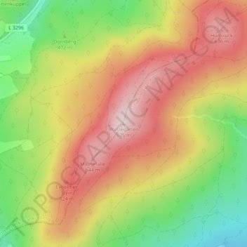 Carte topographique Wüstegarten, altitude, relief