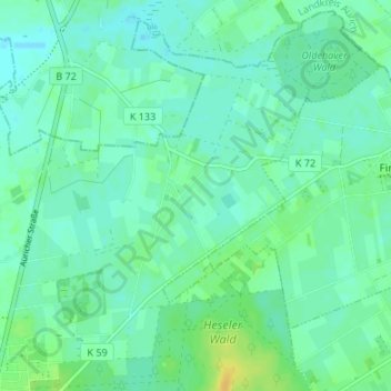Carte topographique Neuemoor, altitude, relief