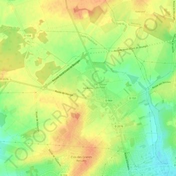 Carte topographique Le Briou, altitude, relief
