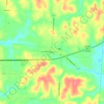 Carte topographique Torch, altitude, relief