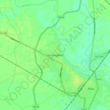 Carte topographique Aurangabad, altitude, relief