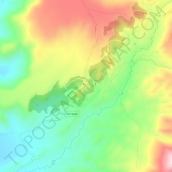 Carte topographique Adrej, altitude, relief