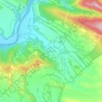 Carte topographique Javier, altitude, relief