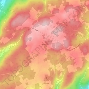 Carte topographique Montana, altitude, relief