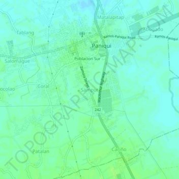 Carte topographique Samput, altitude, relief