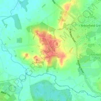 Carte topographique Farley Hill, altitude, relief