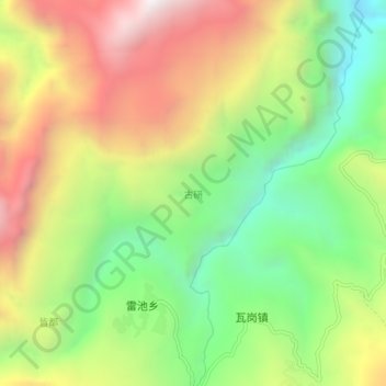 Carte topographique 古研, altitude, relief