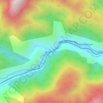 Carte topographique Quita Calzon, altitude, relief