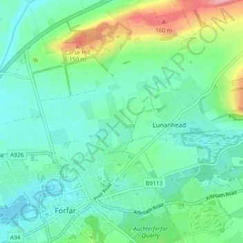 Carte topographique North Whitehills, altitude, relief