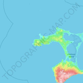 Carte topographique Chatham Island, altitude, relief
