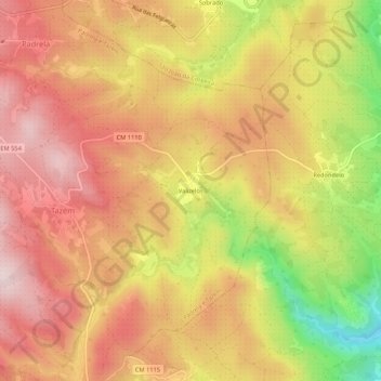 Carte topographique Valizelos, altitude, relief
