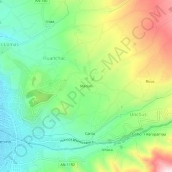 Carte topographique Marian, altitude, relief