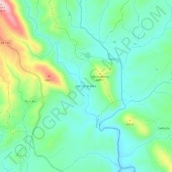 Carte topographique Martim Branco, altitude, relief