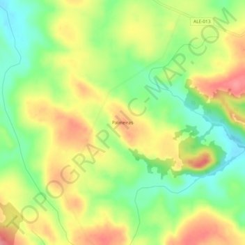 Carte topographique Palmeiras, altitude, relief