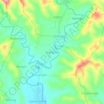 Carte topographique Nahapay, altitude, relief