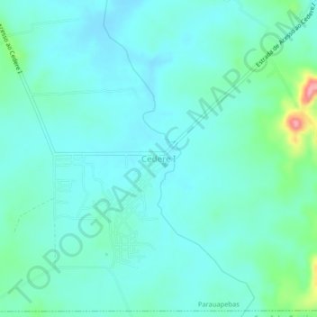 Carte topographique Cedere I, altitude, relief