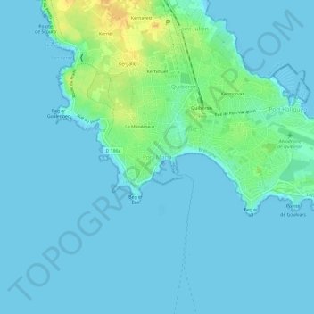 Carte topographique Port Maria, altitude, relief