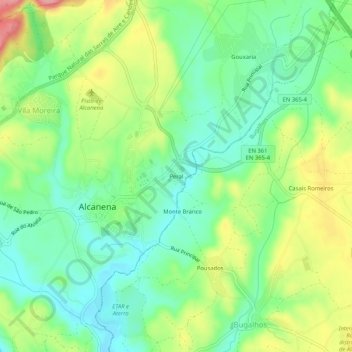 Carte topographique Peral, altitude, relief