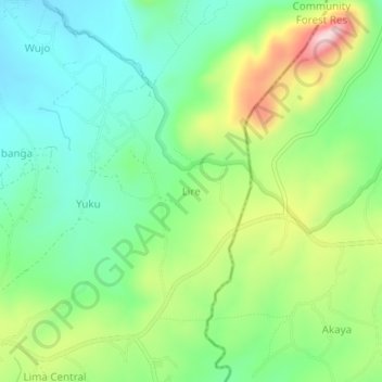 Carte topographique Lire, altitude, relief