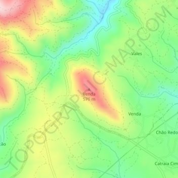Carte topographique Venda, altitude, relief