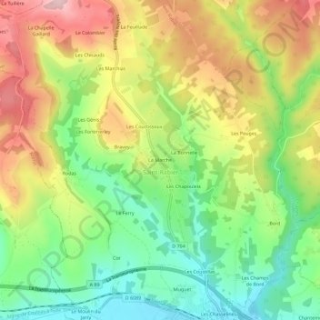 Carte topographique La Marche, altitude, relief