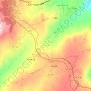 Carte topographique Cal de Bois, altitude, relief