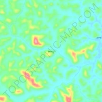 Carte topographique Aracaji, altitude, relief