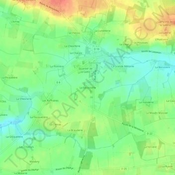 Carte topographique La Bécossière, altitude, relief