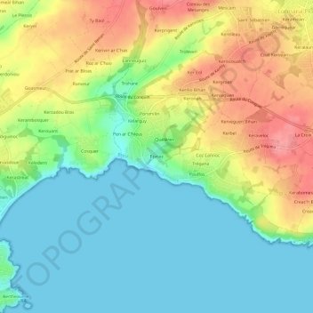 Carte topographique Portez, altitude, relief