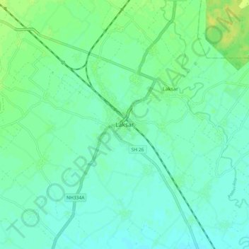 Carte topographique Laksar, altitude, relief