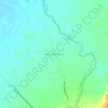 Carte topographique Mata de Coco, altitude, relief