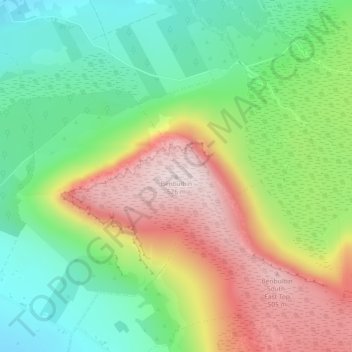 Carte topographique Benbulbin, altitude, relief