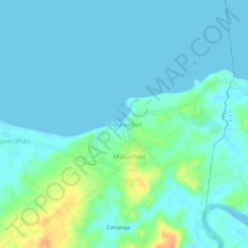 Carte topographique Tiglawigan, altitude, relief