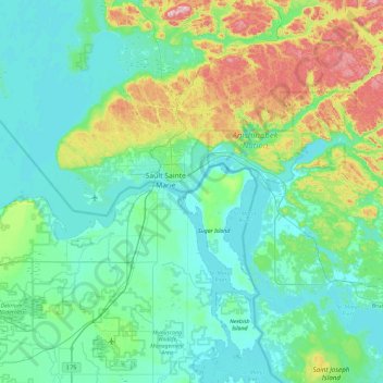 Carte topographique Hog Island, altitude, relief