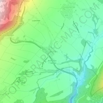 Carte topographique Boudevilliers, altitude, relief