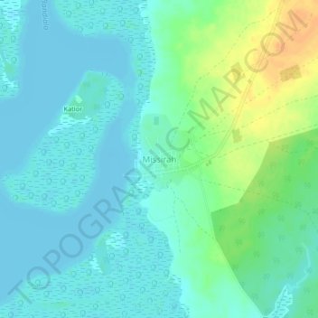 Carte topographique Missirah, altitude, relief