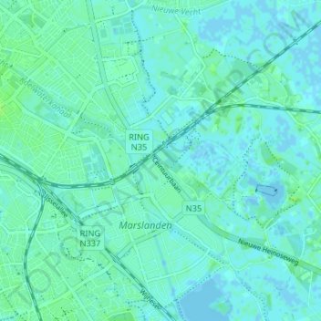 Carte topographique Zalne, altitude, relief