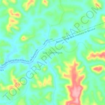 Carte topographique São Domingos, altitude, relief