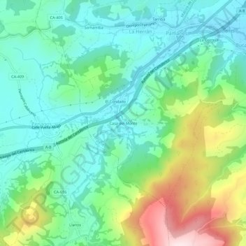Carte topographique Casa del Monte, altitude, relief