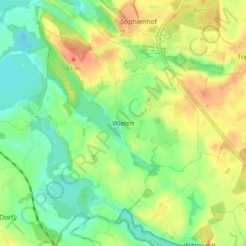 Carte topographique Wielen, altitude, relief