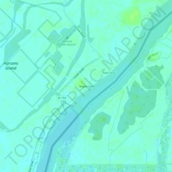 Carte topographique Maple Leaf, altitude, relief