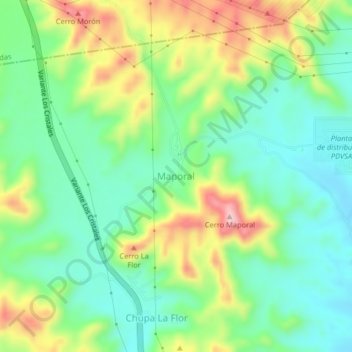 Carte topographique Maporal, altitude, relief