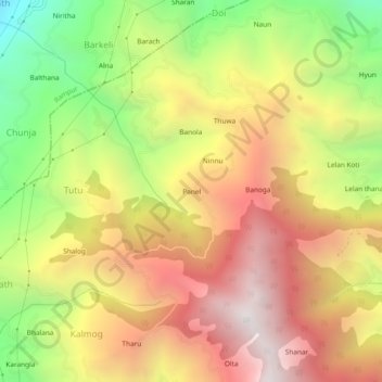 Carte topographique Panel, altitude, relief