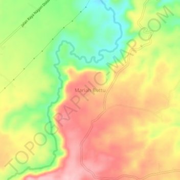 Carte topographique Mariah Buttu, altitude, relief