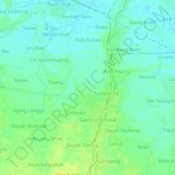 Carte topographique Paloh, altitude, relief
