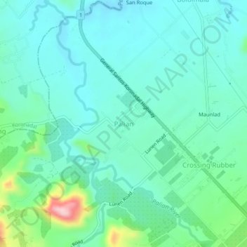 Carte topographique Palian, altitude, relief